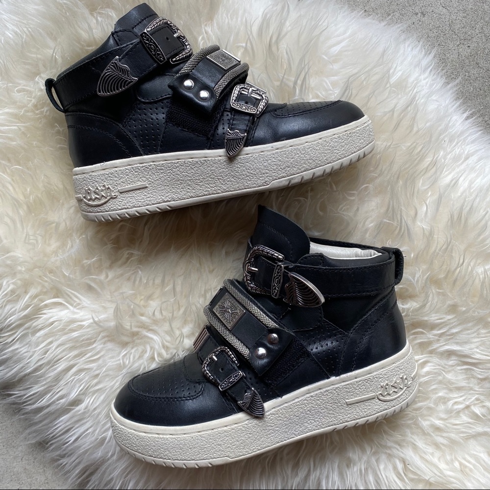 NWOT Ash heeled sneaker with buckle details sz 5